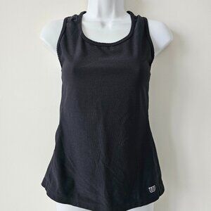 WILSON Black Sleeveless Tennis Athletic Tank Top Mesh Back Small